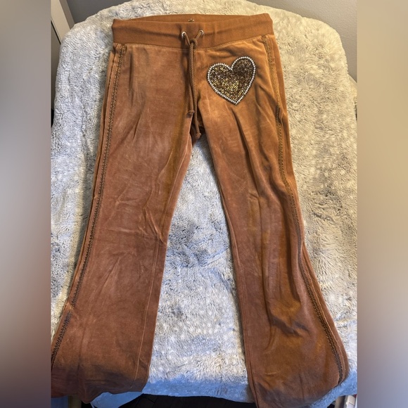 Twisted Heart Velour Track Pants - Picture 1 of 5